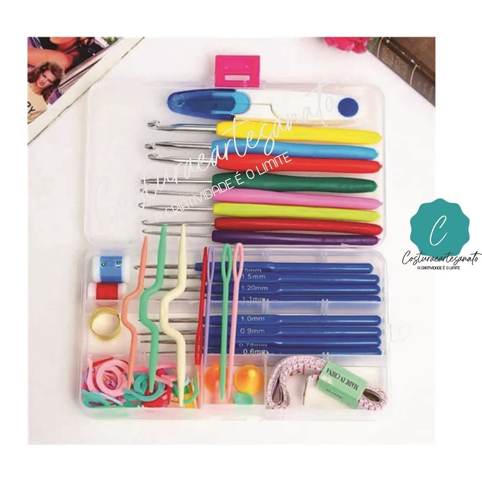 Kit de Crochê Completo  Agulhas e Acessórios Amigurumi Lanmax