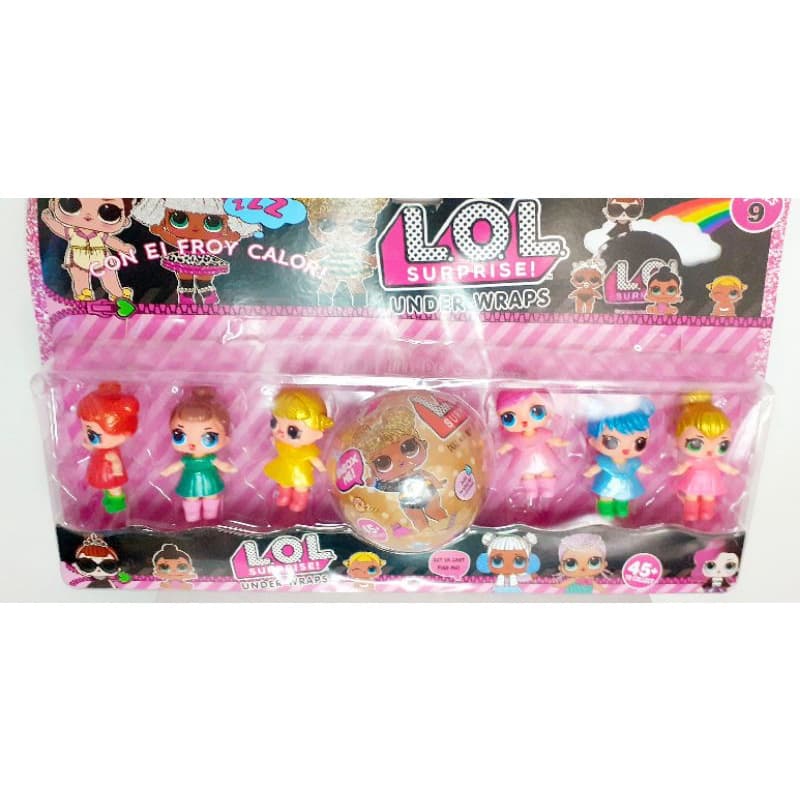 kit boneca lol com 6 Boneca articulada perna e braço  com uma bola surpresa Sem Cabelo.