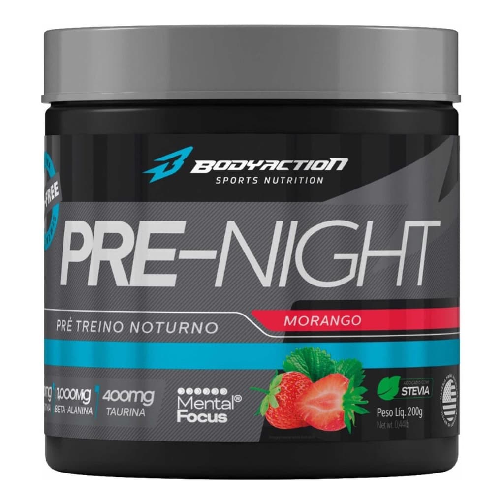Pre Treino Sem Cafeína Pre Night 200g Bodyaction
