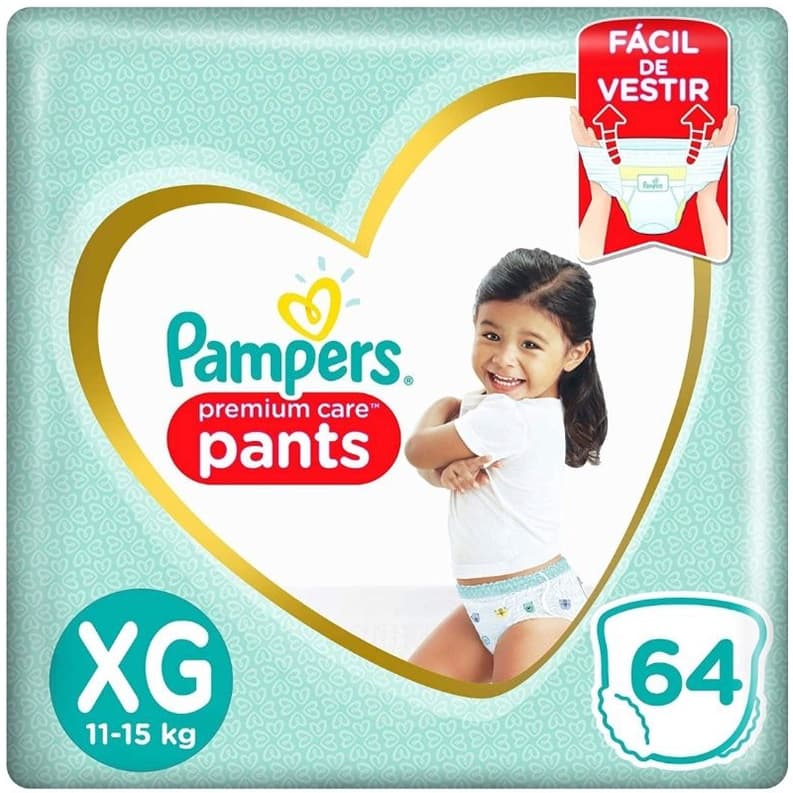 Fralda Pampers Pants Premium Care XG - 64 fraldas