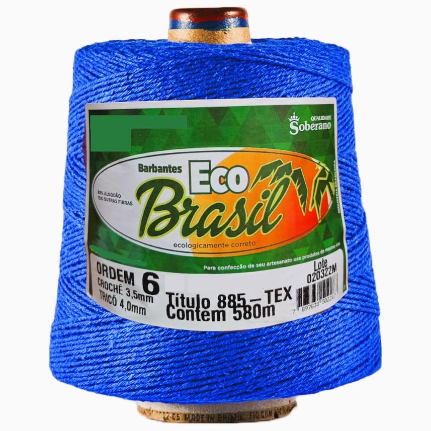 Barbante Eco Brasil Fio n° 6 700g 580 metros Soberano para Crochê e Artesanato