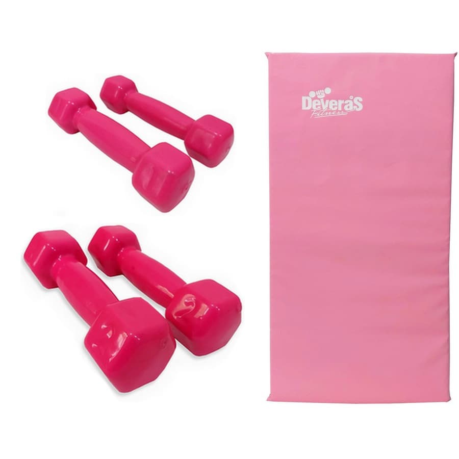 Kit halteres peso academia 1 kg e 2 kg + colchonete de academia ginástica yoga mat