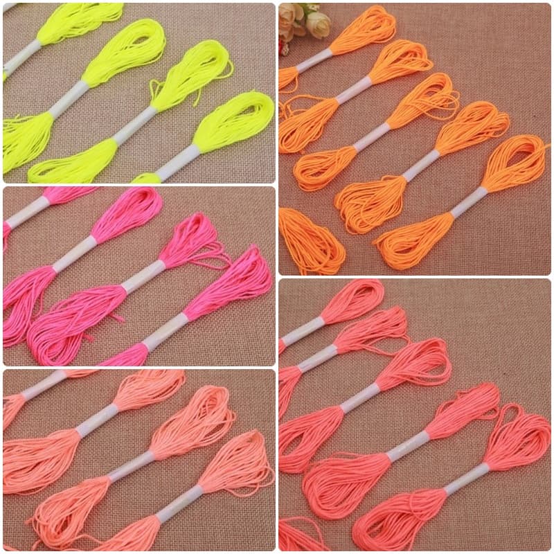 10 linha meadas para bordar ponto cruz neon bordado+10 meadas  ponto cruz