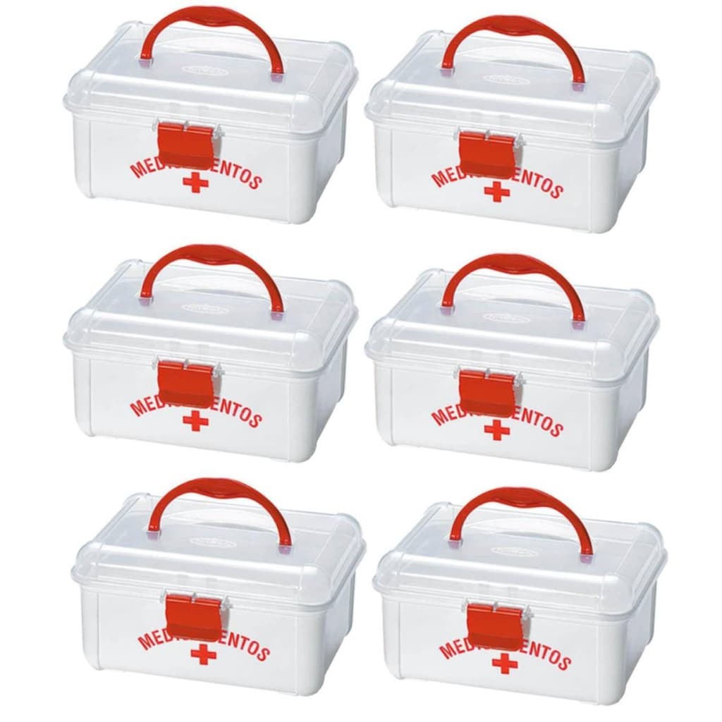 Kit 6 Maletas Para Medicamentos 19x16x10CM Primeiros Socorros NITRON