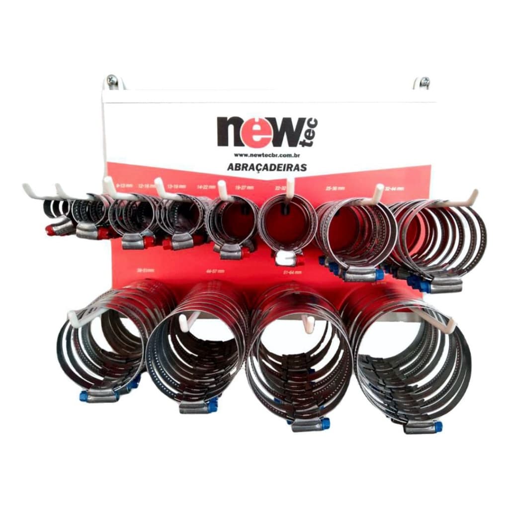 Kit de Abraçadeira Metálica Completo Com Expositor Fina 9mm 120 abraçadeiras