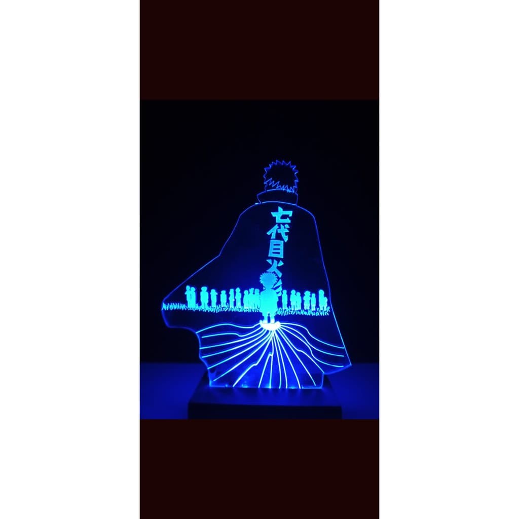 Luminária Abajur Led Naruto Hokage Evolução led RGB 16  cores
