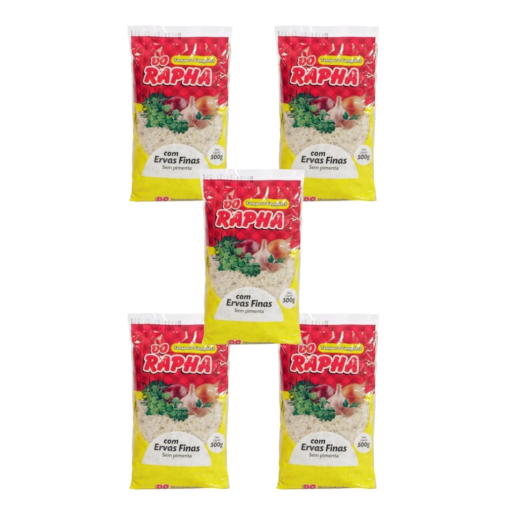Kit 5 Temperos Completos Ervas Finas - Tempero - 2,5kg - Produtos do Rapha