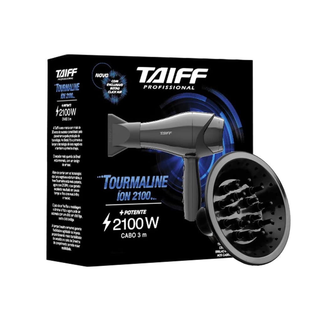 Secador Taiff Profissional New Tourmaline Ion 2100w 110v + Difusor
