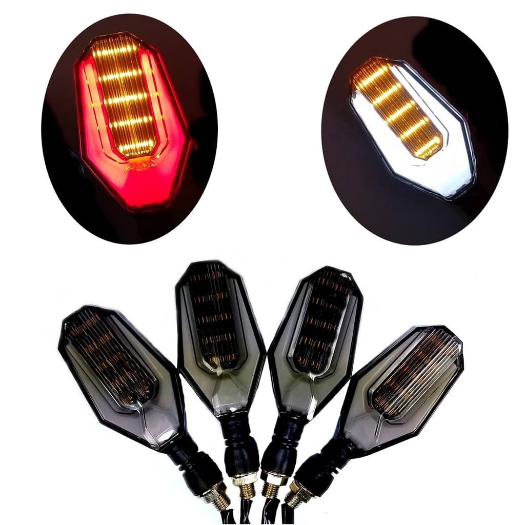 Pisca Moto Seta Led Esportiva Hércules Moto Sequencial Day Ligh E Lanterna