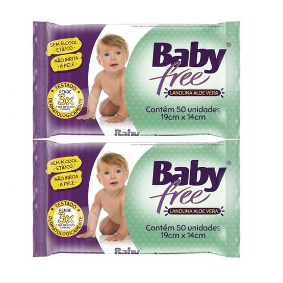 Kit Toalha Umedecida Baby Free 100 Unidades