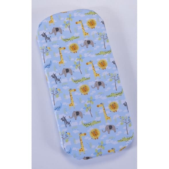Colchao oval para moises Azul Bebe Safari Selva - Colchonete Oval para carrinho de bebe Safari Azul