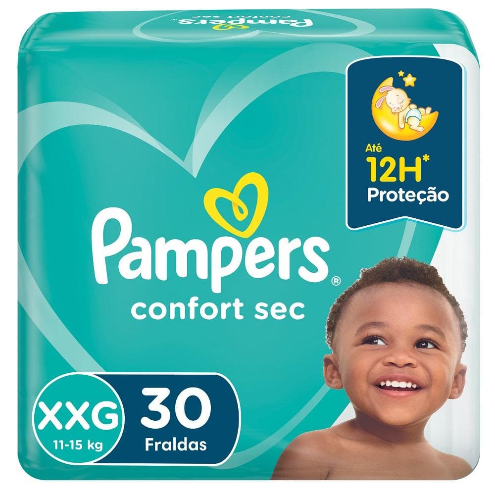 Fralda Pampers Confort Sec Mega XXG com 30 un