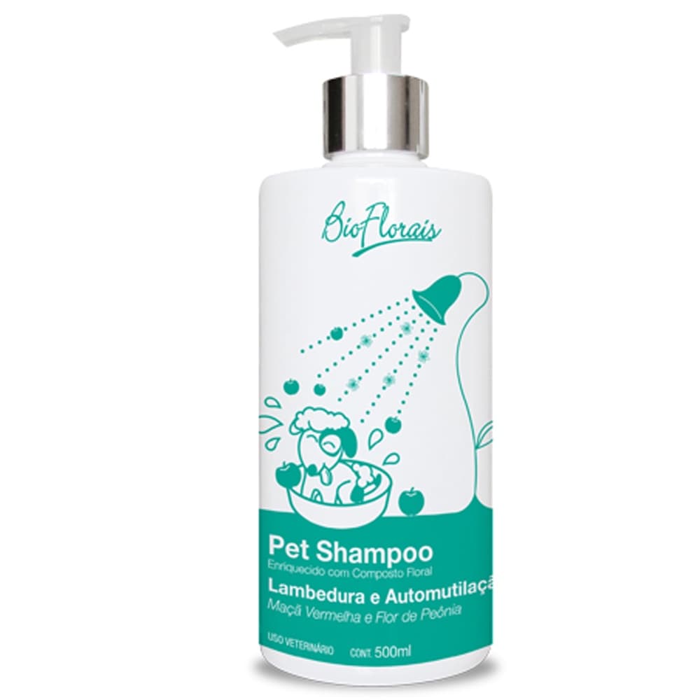 SHAMPOO PARA CÃES LAMBEDURA E AUTOMUTILAÇÃO Bio Florais 500ML