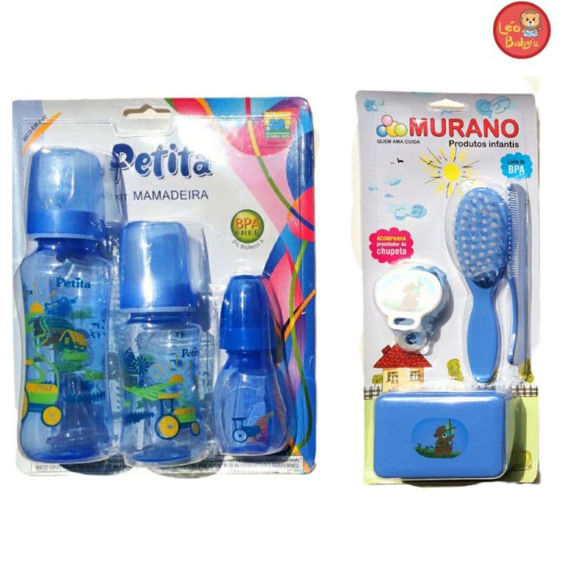 Kit com 3 Mamadeiras e Kit pentes de Bebê