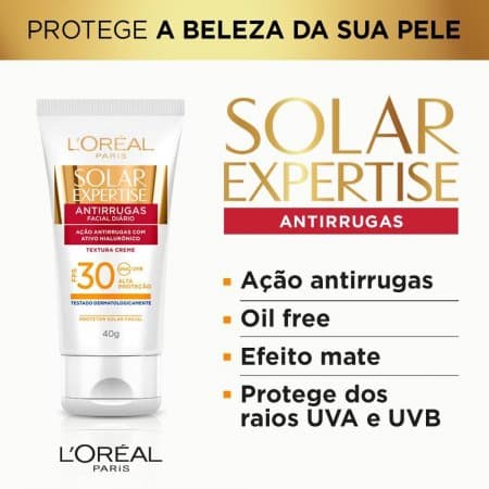Protetor Solar Loreal Expertise FPS 30 Anti Rugas 40g - Envio Rápido