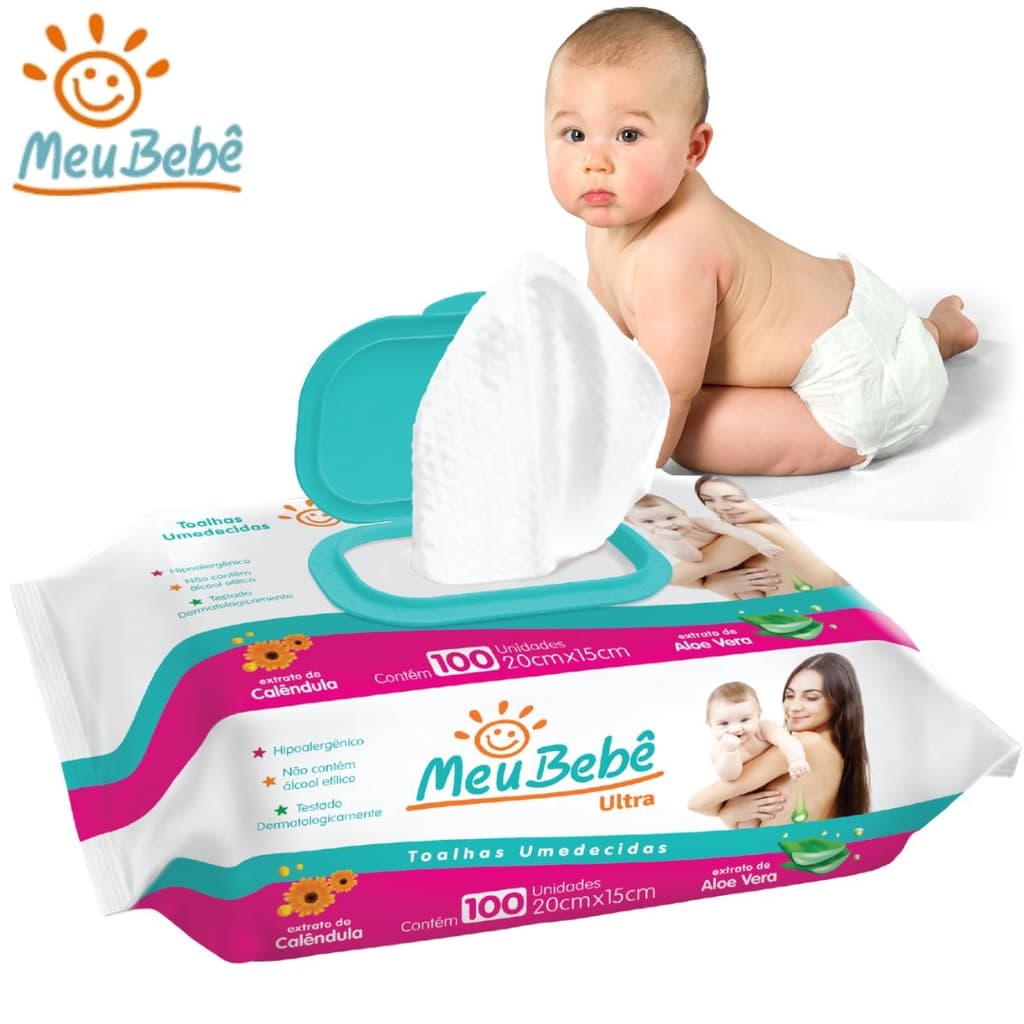 Lenço Umedecido Meu Bebê Ultra- Pacote 100