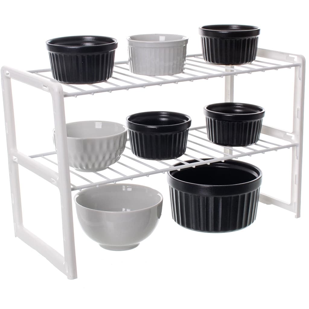 Rack Multiuso 2 Andares Organizador De Objetos Cozinha Metaltru Branco