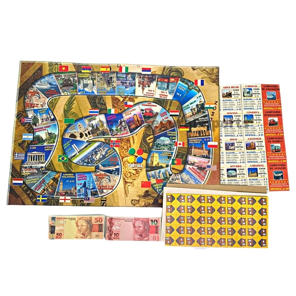 Jogo de Tabuleiro Imobiliário Mesa Brinquedo Divertido Para Toda Familia E Amigos.