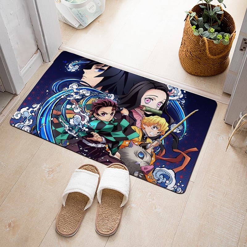 Japonês dos desenhos animados Anime demônio assassino tapete antiderrapante jogo tapete quarto sala de estar decoração p