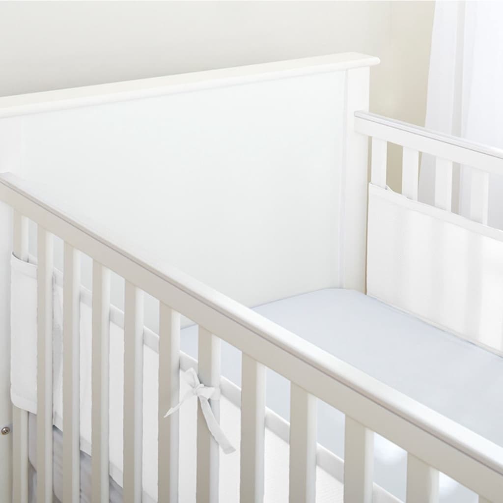 Tela Respiravel Branco Para Berço Americano Bebê kit 2 Protetores Laterais Presente Enxoval Bebe