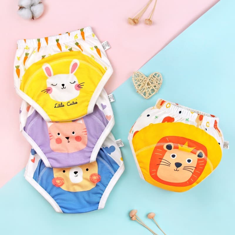 『 Ready Stock 』 6 Ply Kids Toilet Training Pants Boys Baby Toddler Girls Underwear Calças De Banho Para Fraldas Calça De Aprendizagem À Prova D'água