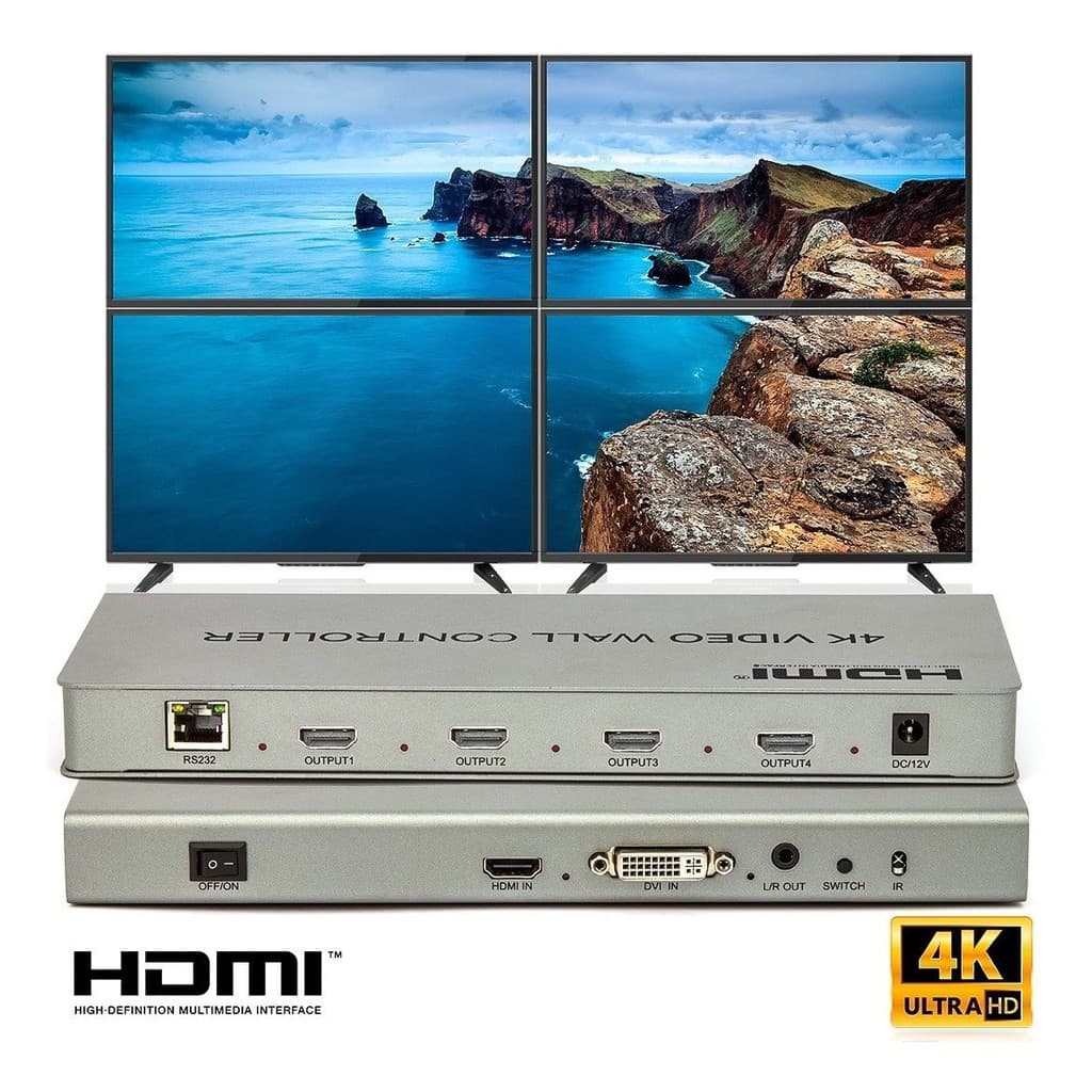 Vídeo Wall Controller 2x2 Hdmi - 4k Controlador 4 Telas