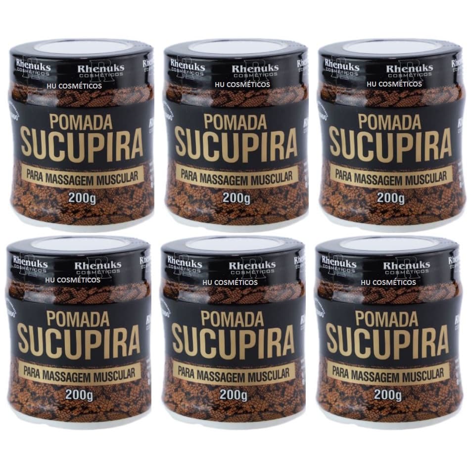 Kit 6 Pomada para Massagem Muscular Sucupira  200g - Rhenuks