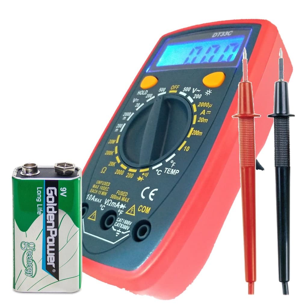 Multimetro Digital Lcd Profissional Portatil C/ Temperatura e Resistência 20M
