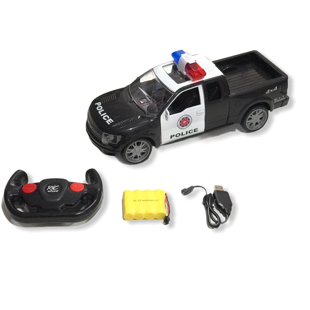 Carrinho Controle Remoto Policia Recarregável Luz E Sirene
