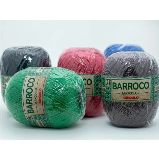 Kit 6 Novelo Barbante Barroco Maxcolor Fio 6 Linha Crochê Tricô Amigurumi Sousplat Tapete Artesanato
