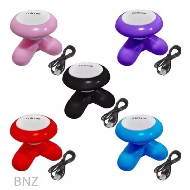 Mini Massageador Portátil a Pilha ou USB com 3 pontos para Relaxamento Muscular
