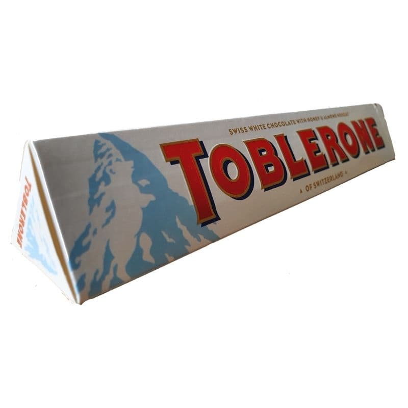 Chocolate Toblerone Branco C/Amendoas Importado Suiça 100Gr