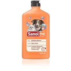 Shampoo Neutro para cachorro - Shampoo para pele e pelos delicados Sanol Dog Neutro 500ml