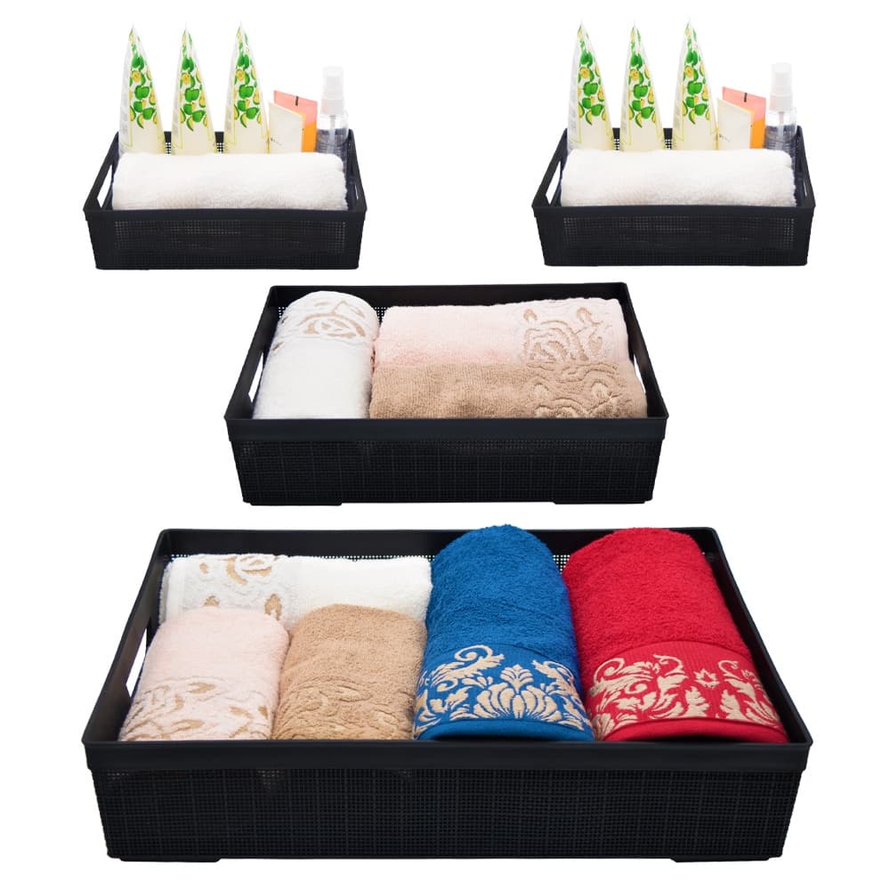 Kit 4 Cesto Organizador Decorativa Armário Gaveta Banheiro