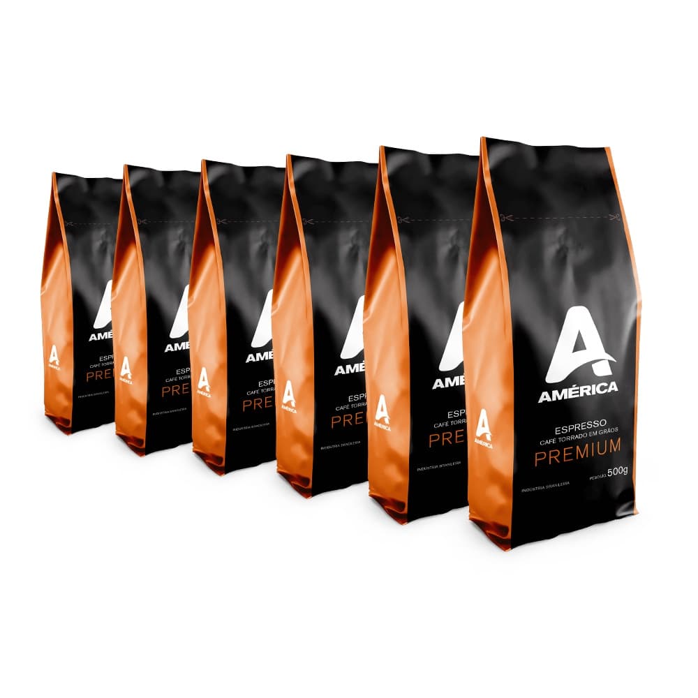 Kit 3kg Café Torrado em Grãos América Premium - 500g