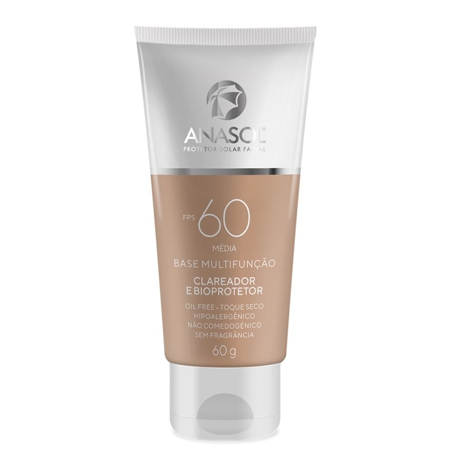 Anasol Protetor Solar Facial Anasol Média base Multifunção Clareador FPS 60 60 g - Vegano