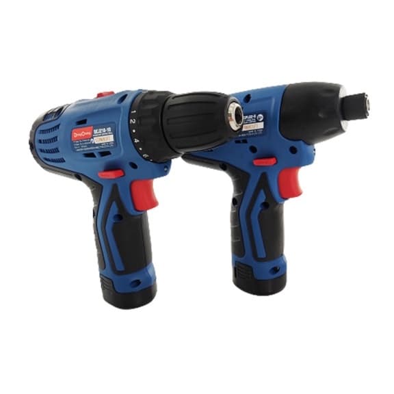 Combo de Parafusadeira Impacto e Furadeira Parafusadeira DongCheng 12V Bivolt Com Maleta DCKIT01