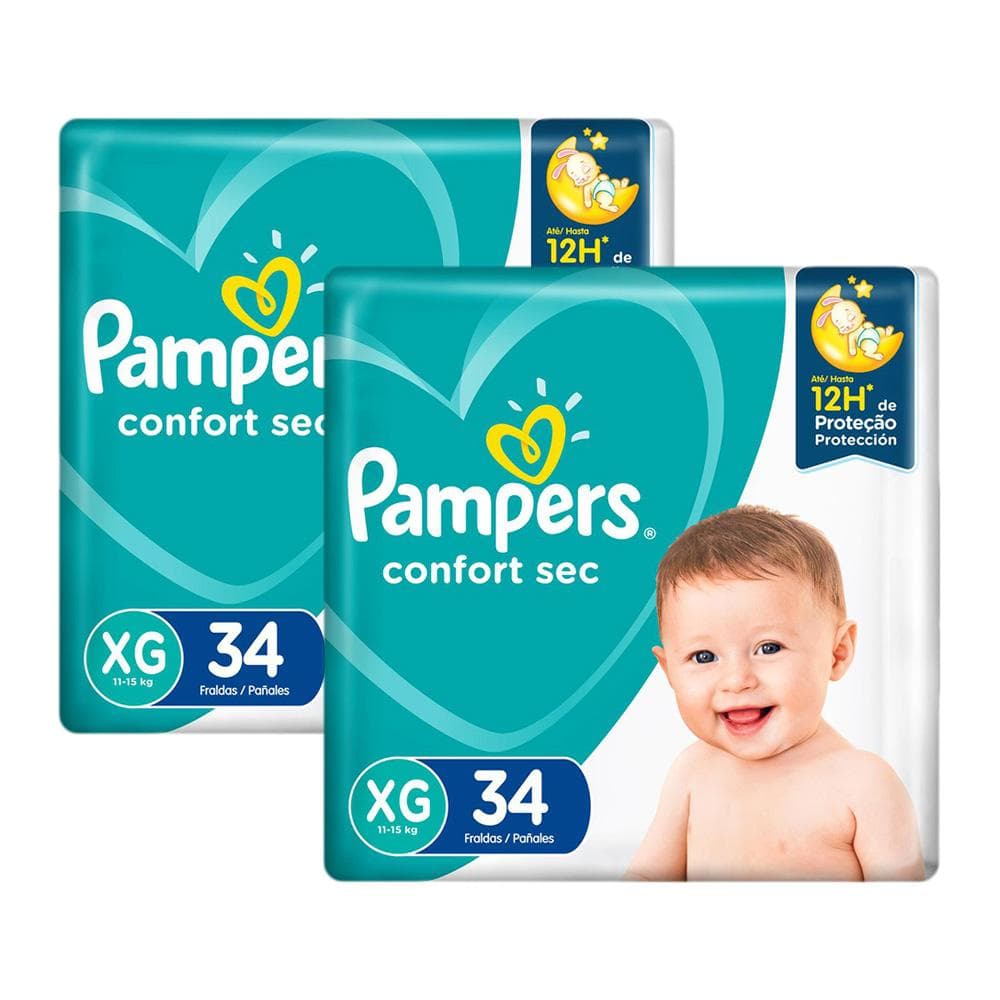 Fralda Pampers Confort Sec Tamanho XG com 68 Unidades