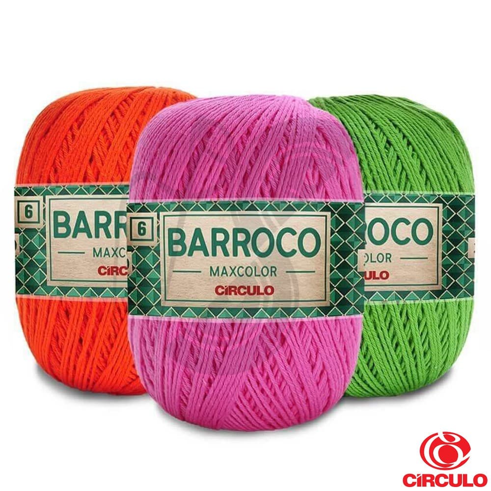 Barbante Barroco Maxcolor 4/6 200G Fio Premium Para Crochê E Artesanato Alta Qualidade