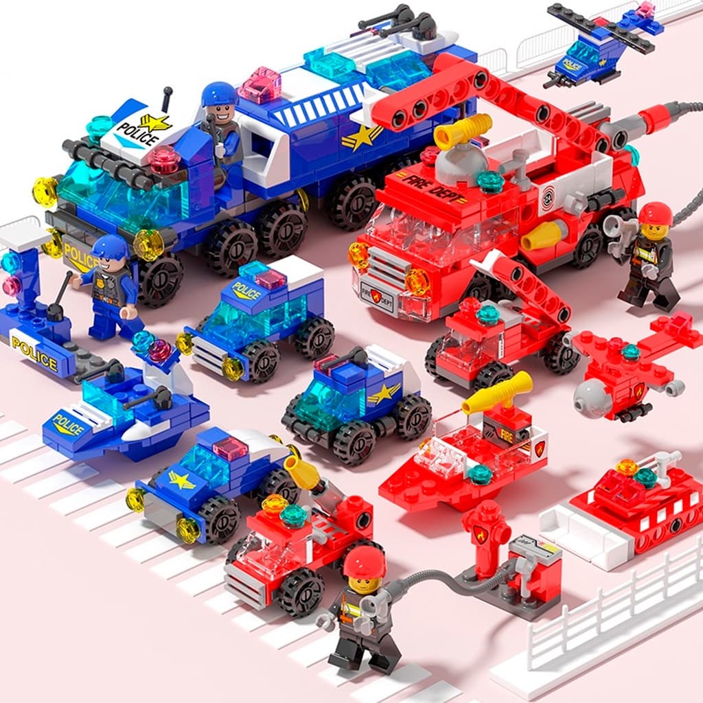 6 em 1 LEGO Bloco de Montar 3D SWAT Bombeiro Blocos De Construção 147 Pçs Tijolos Brinquedos Educativos Para Crianças