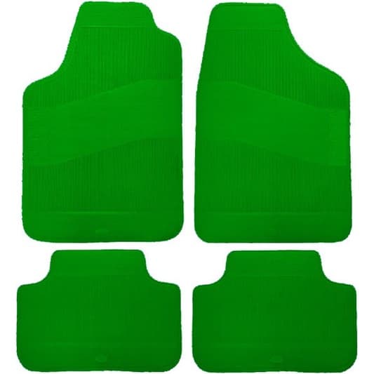 Tapete 4 Peças Automotivo Borracha Carro Automotivo - Cor Verde