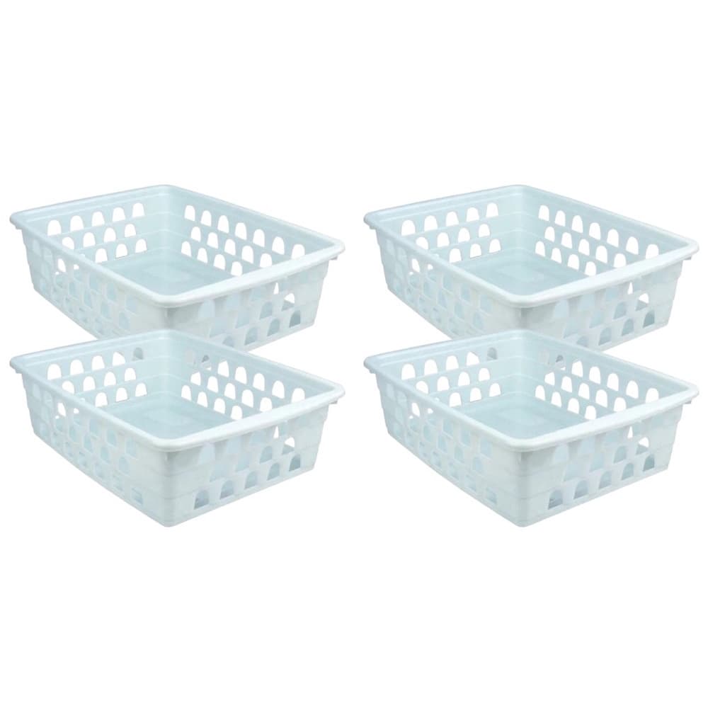 Kit Com 4 Cestos Organizador Multiuso Cozinha Pequeno Branco