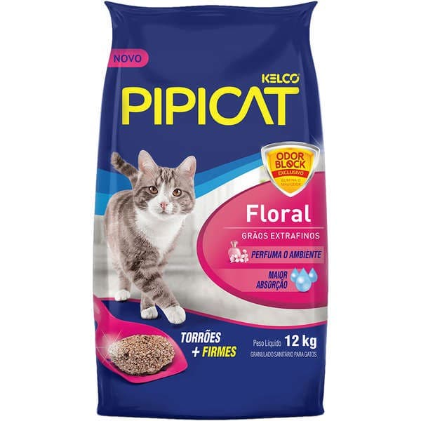 Areia Sanitária Kelco Pipicat Floral 12 kg