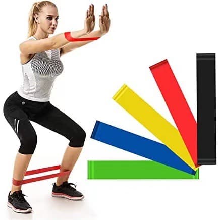 Kit 5 Banda Faixa Elástica de Resistência Mini Band para Treino Yoga Pilates Treino Academia Musculação