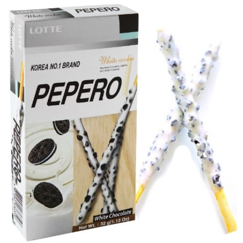 Lotte Pepero - White Chocolate & Cookie - Importado da Coreia