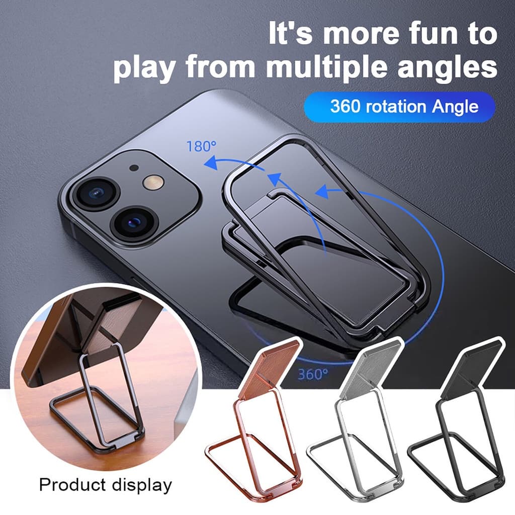 Magia Suporte Do Telefone Carro Magnético Duplo Anel De Dedo Fivela Titular 360 Graus Flexível Girar De Mesa De Metal