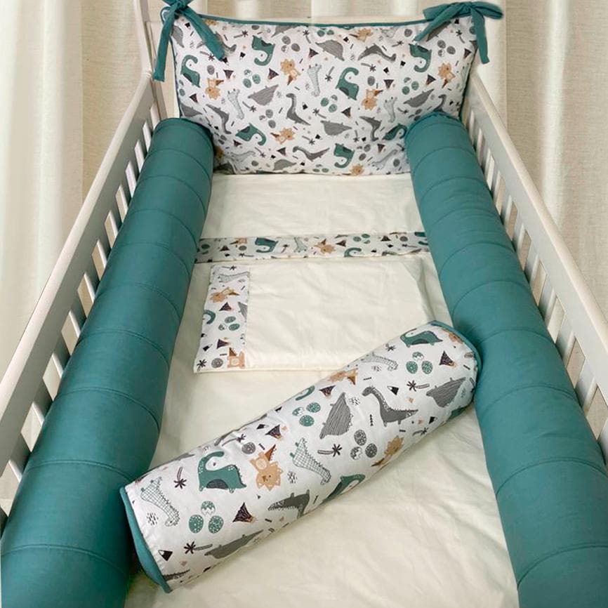 KIT BERÇO DINO PROTETOR BERÇO 7PEÇAS  VARIAS ESTAMPAS E CORES KIT BERÇO