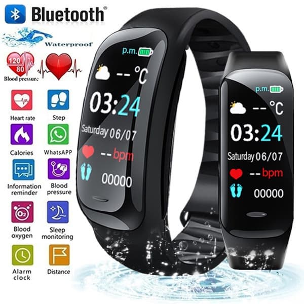 Relógio Bluetooth Inteligente Pressão Arterial Pulseira Esportiva À Prova D'água Contador De Calorias Smart Band SMS Lembrete Sedentário Monitor Wearable Device