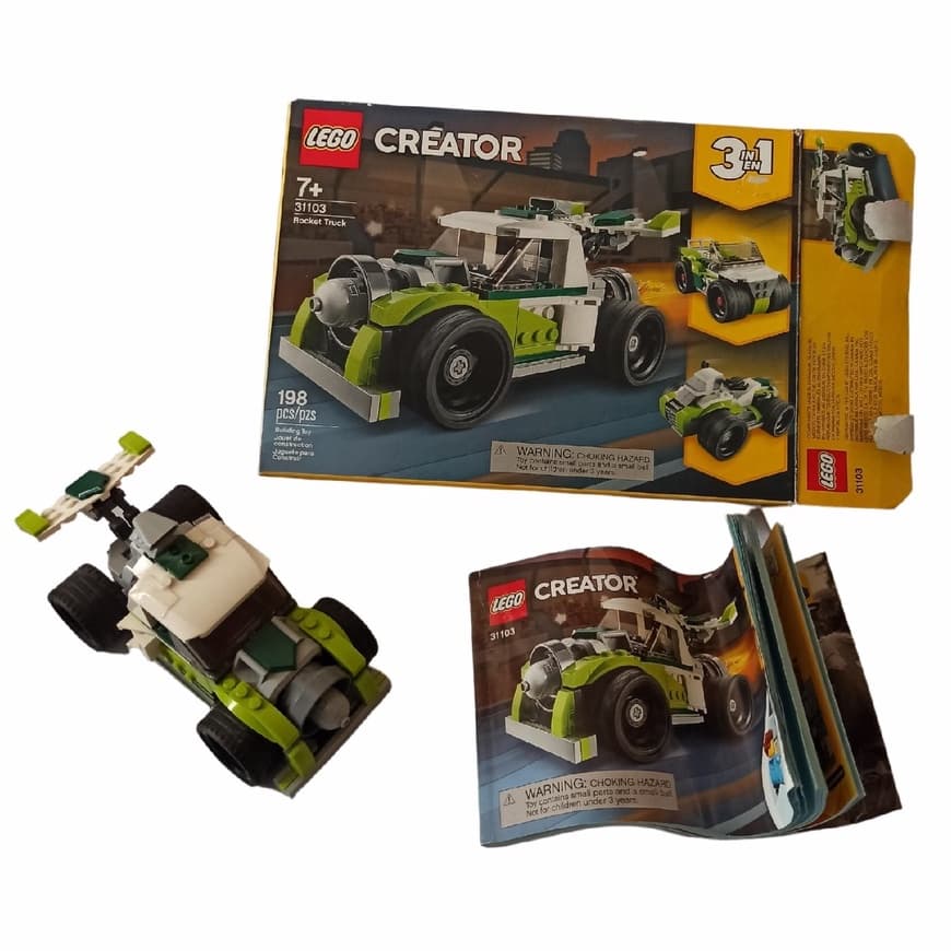 blocos de montar- lego creator - caminhao foguete