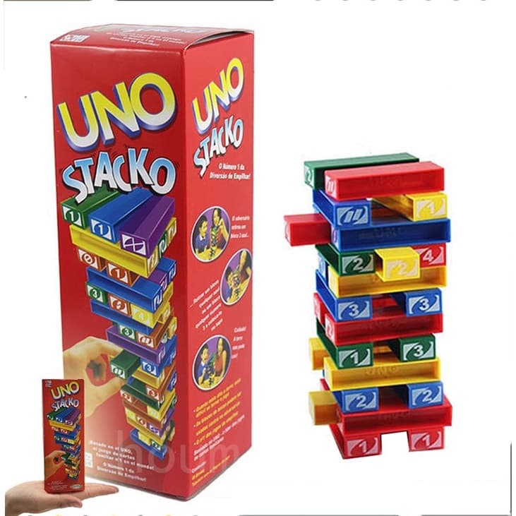 UNO STACKO O Jogo De Blocos De Empilhamento Mini E Grande Tabuleiro Para Família Festa